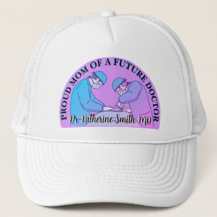 pink blue Pastel Proud Moms of Doctors Trucker Hat