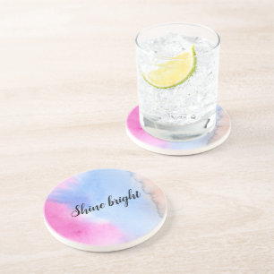 Pink Blue Peach Tie dye Coaster
