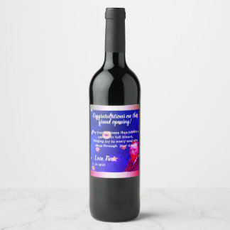 Pink & Blue Perfect Design van Gogh Celebrating Wine Label