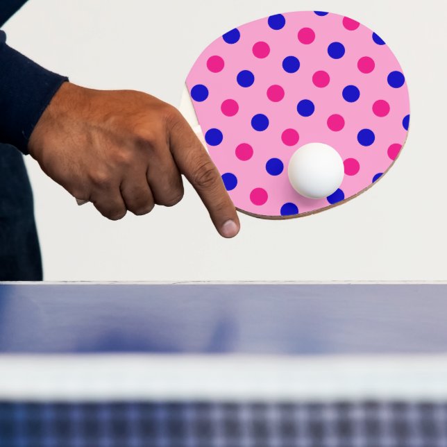Pink Blue Pink Polka Dot Pattern Ping Pong Paddle (Insitu)