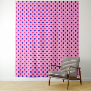 Pink Blue Pink Polka Dot Pattern Tapestry