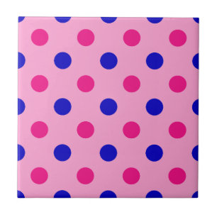 Pink Blue Pink Polka Dot Pattern Tile