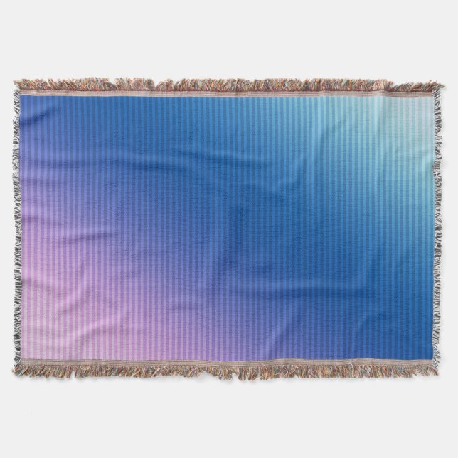 Pink-blue , pink , stripes , ombre , pink gradient throw blanket (Front)