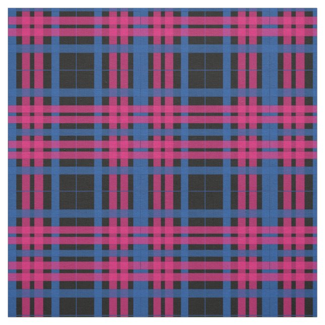 Pink & Blue Plaid Pattern Fabric (Swatch)