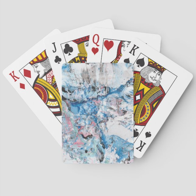 Pink Blue Purple Modern Abstract Template Trendy Playing Cards (Back)