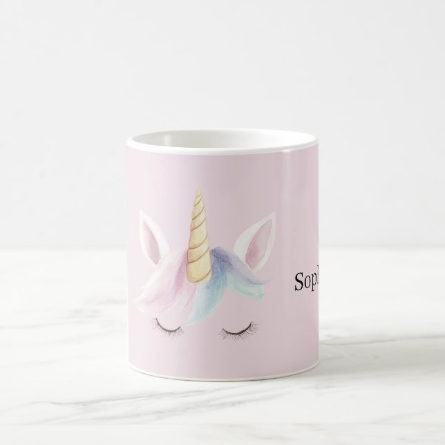 Pink Blue Purple Unicorn Coffee Mug (Center)