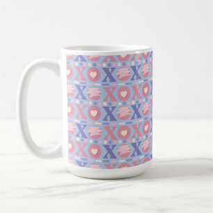 PINK BLUE PURPLE VALENTINES DAY HUGS KISSES COFFEE MUG