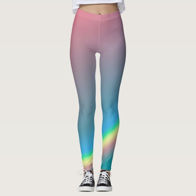 Pink & Blue Rainbow  Leggings (Front)
