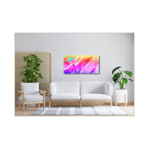 Pink Blue Red Modern Stretched Canvas Print