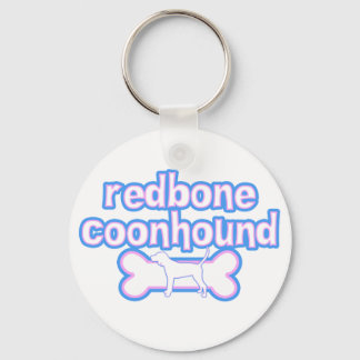 Pink & Blue Redbone Coonhound Keychain