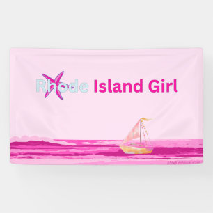 Pink Blue Rhode Island Ocean Sea Banner