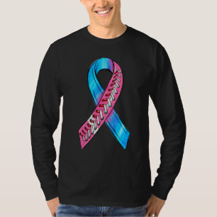 Pink Blue Ribbon SIDS Awareness Month Baseball T-Shirt