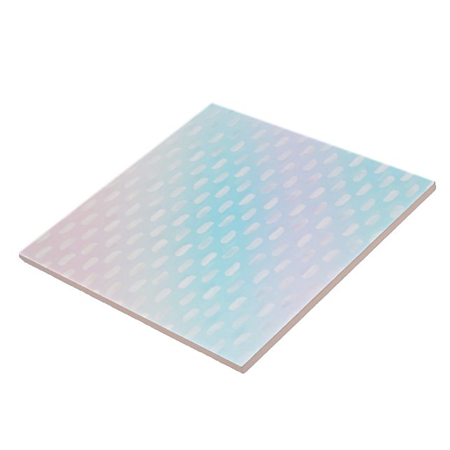 Pink Blue Silver Brush Strokes Tile (Side)