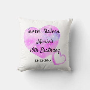 pink blue sparkle heart stars 16 th birthday add cushion