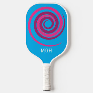 Pink & Blue Spiral Custom Pickleball Paddle