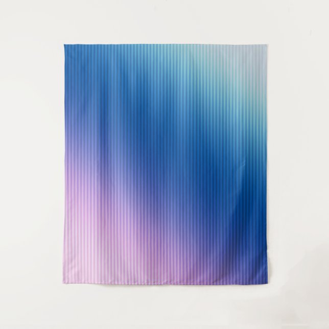 Pink-blue striped gradient tapestry (Front)