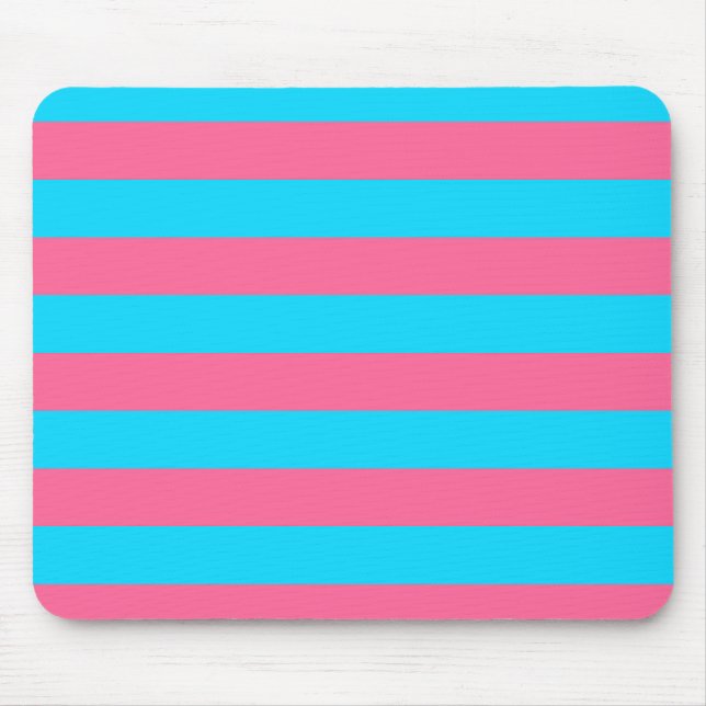 Pink Blue Stripes Pattern  Mouse Pad (Front)