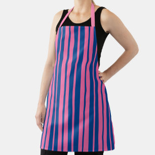 Pink Blue Stylish Stripes Pattern Design  Apron