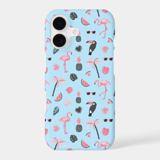 Pink & Blue Summer Tropical Pattern (Back)