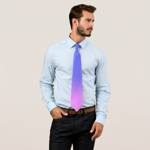 Pink Blue sunset ombre Tie