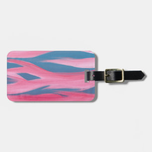 Pink Blue Sunset Painting Personalised Luggage Tag