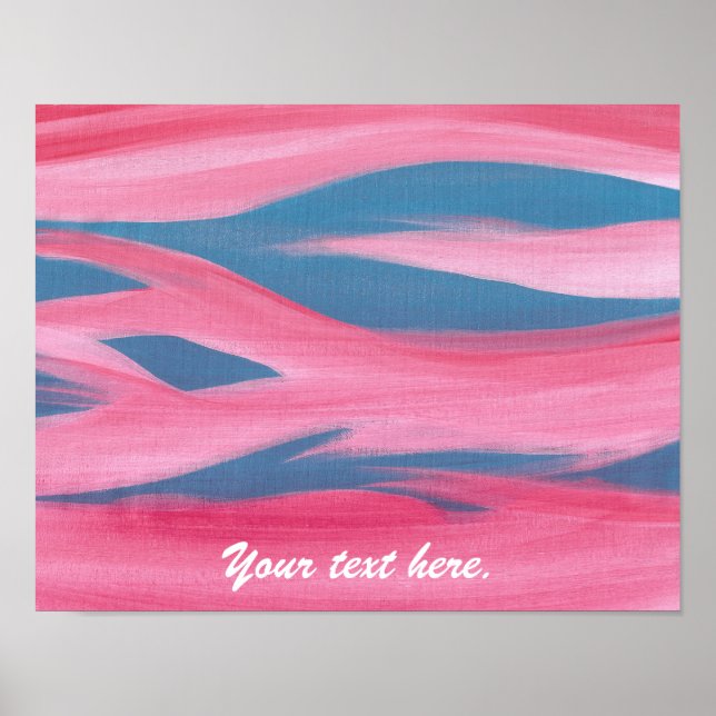 Pink Blue Sunset Painting Your Text Posters (Front)