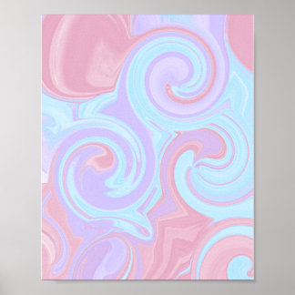 Pink & Blue Swirls ( The cotton candy ) Poster