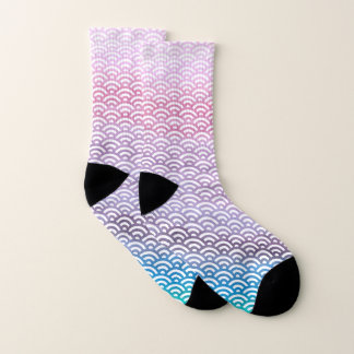 Pink/Blue/Teal/Any Colour Watercolor Seigaiha Socks