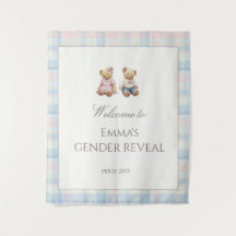 Pink Blue Teddy Bear Baby Shower