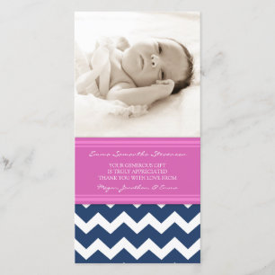 Pink Blue Thank You Baby Shower Photo Cards