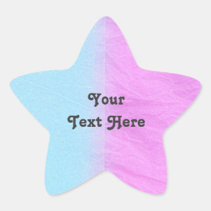 Pink & Blue Tissue Paper Star Sticker   Customise