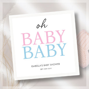 Pink & Blue Twin Baby Shower Napkin