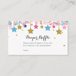Pink Blue Twinkle Twinkle Star- Diaper Raffle Card