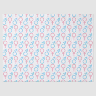 Pink blue unisex pattern gender reveal tissue tissue paper