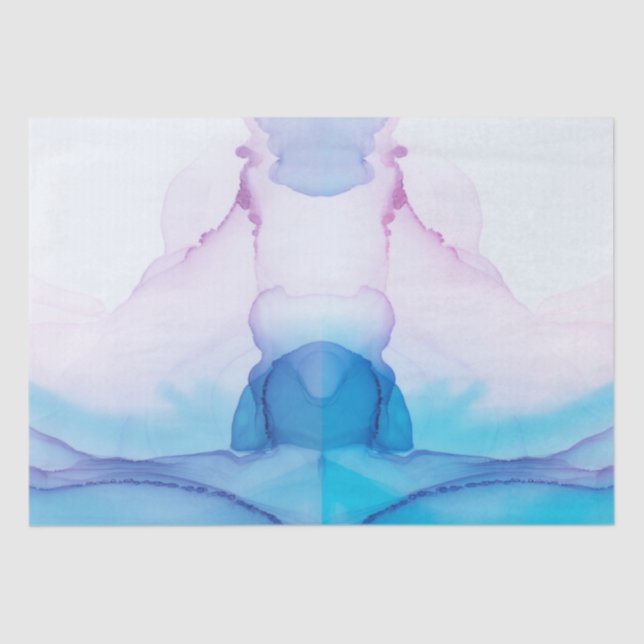 Pink & Blue Watercolor Elegant Packaging Tissue Paper (Front)