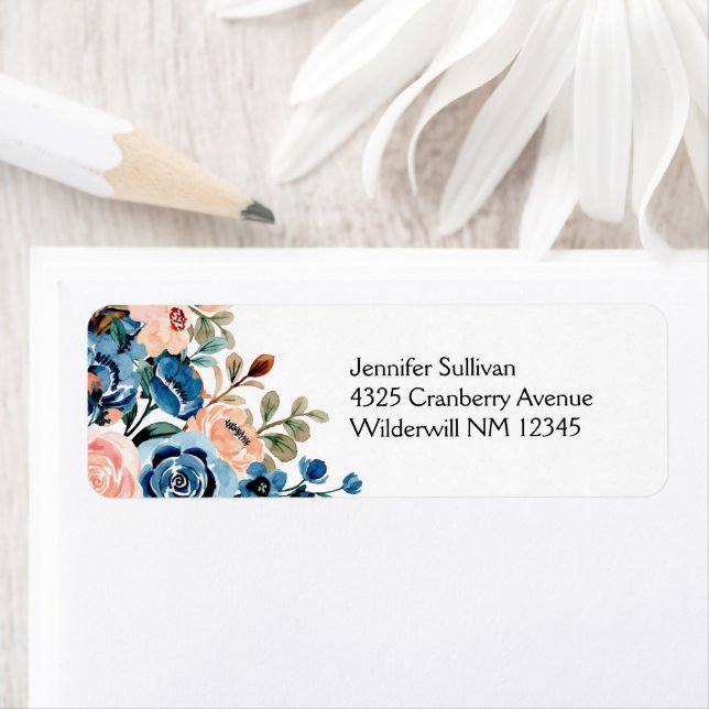  Pink & Blue Watercolor Flowers (Insitu)