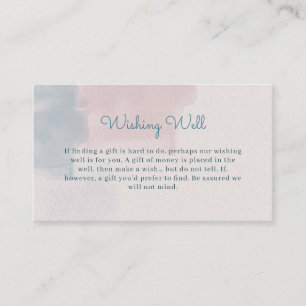 Pink Blue Watercolor Wishing Well Enclosure Card