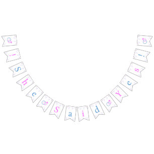 Pink Blue Wedding Rings She Said Yes Bridal Shower Bunting