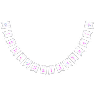Pink Blue Wedding Rings She Said Yes! Silver White Bunting