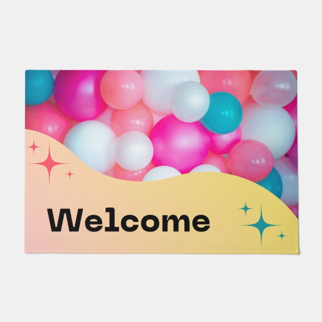PINK BLUE WELCOME DOORMAT (Front)