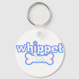 Pink & Blue Whippet Keychain