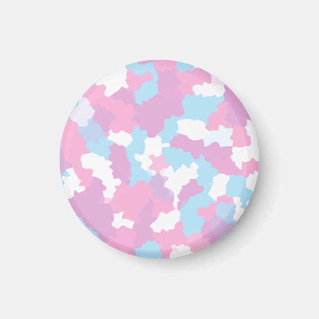 Pink Blue White Camo Abstract Magnet (Front)