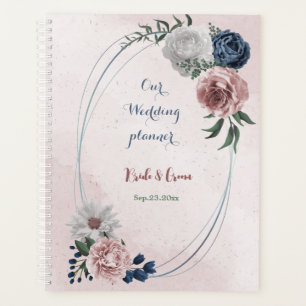 pink blue white floral greenery wedding planner