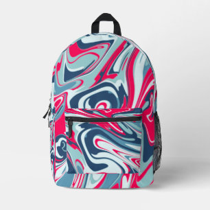 Pink, blue, whiteboards fibe. printed backpack
