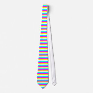 Pink, blue, yellow and white stripes tie