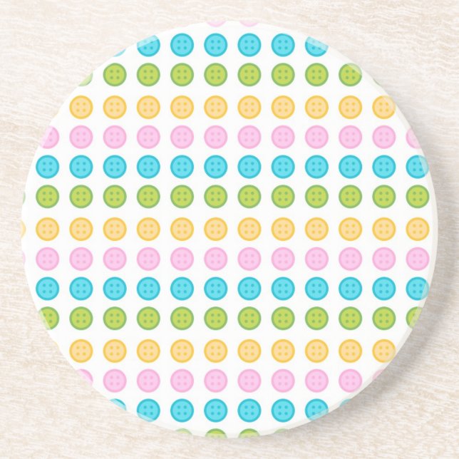 Pink blue yellow button pattern accessories trendy coaster (Front)
