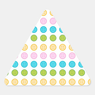 Pink blue yellow button pattern accessories trendy triangle sticker