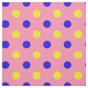Pink Blue Yellow Polka Dots Design  Fabric