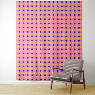 Pink Blue Yellow Polka Dots Design Tapestry