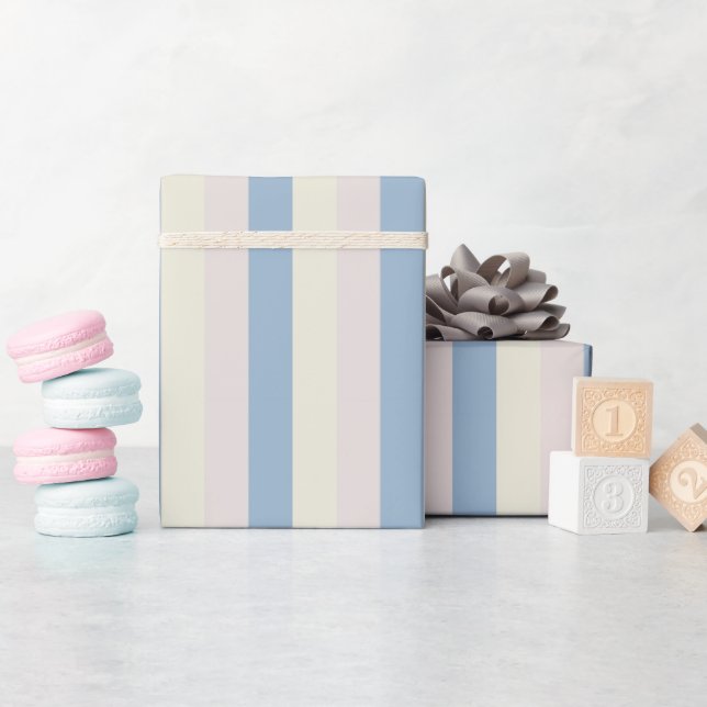 Pink / Blue / Yellow Stripes Wrapping Paper (Baby Shower)
